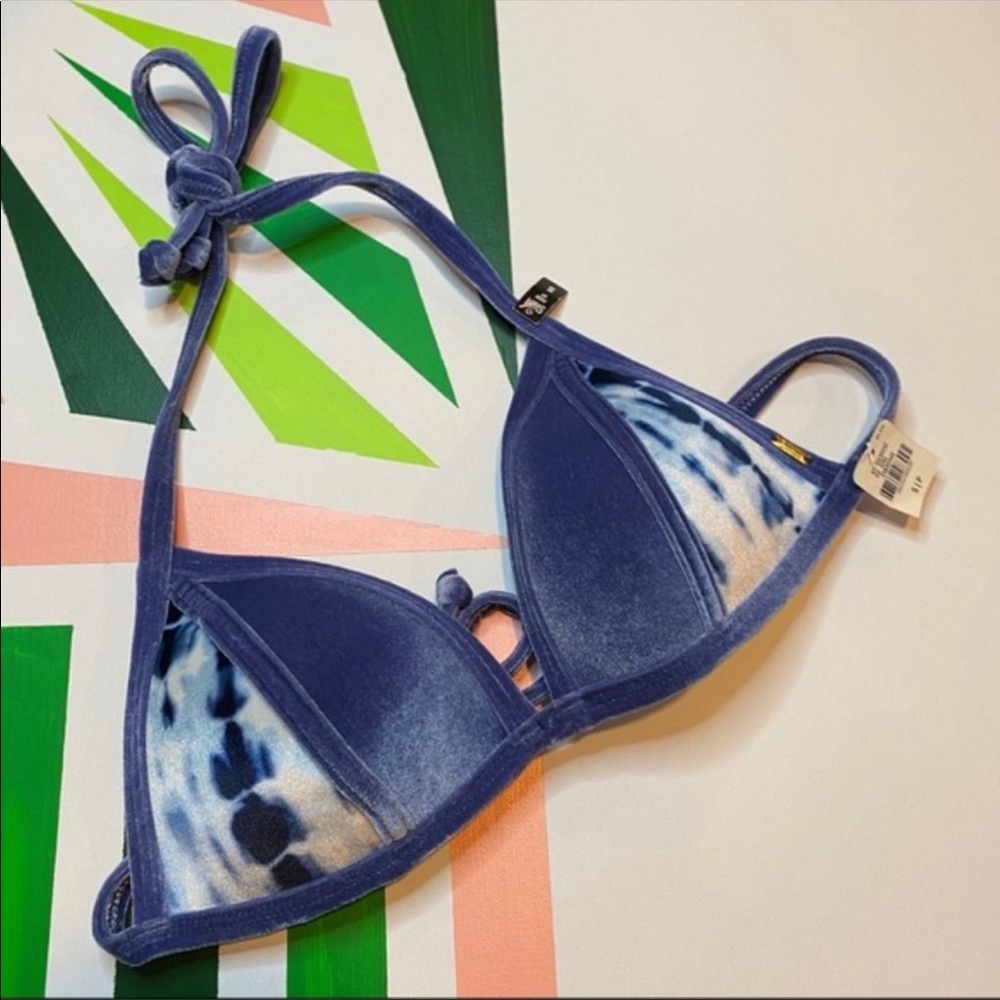 {VS PINK} NWT Velour Tye Dye Bikini Top